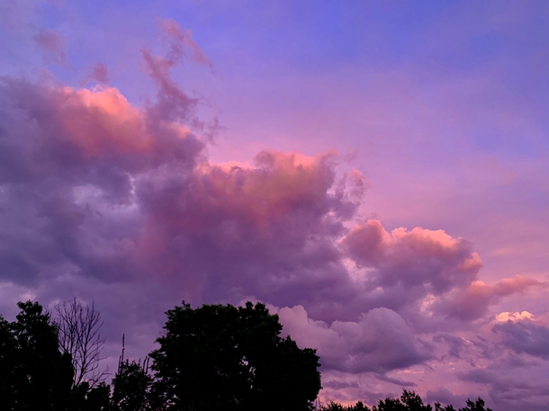 Colorful sunset after a storm Avon Indiana