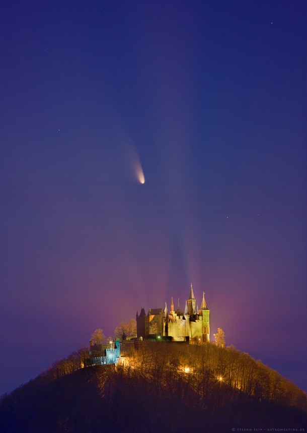 Comet PanSTARRS over Castle Hohenzollern near Stuttgart Germany 