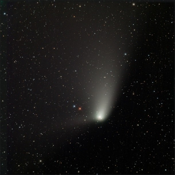 Comet Panstarrs yesterday morning through  scope 