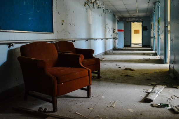 Comfy chairs in an Abandoned Asylum 