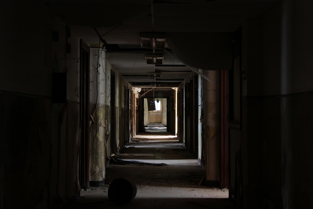 Corridor in the supposedly haunted Achenbach Hospital abandoned in the s 