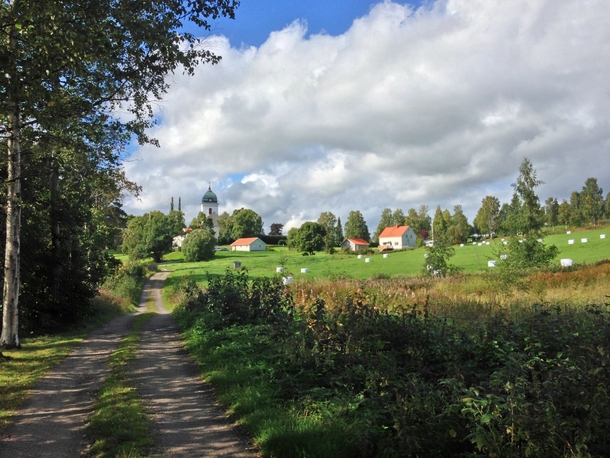 Country road west of Sundsvall Sweden 