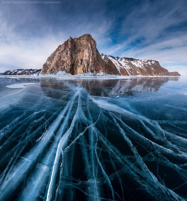 Cracked ice Lake Baikal Russia  photo by Daniel Korzhonov
