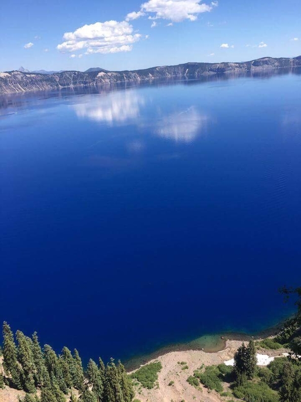 Crater Lake and its beautiful blue water Central OR 
