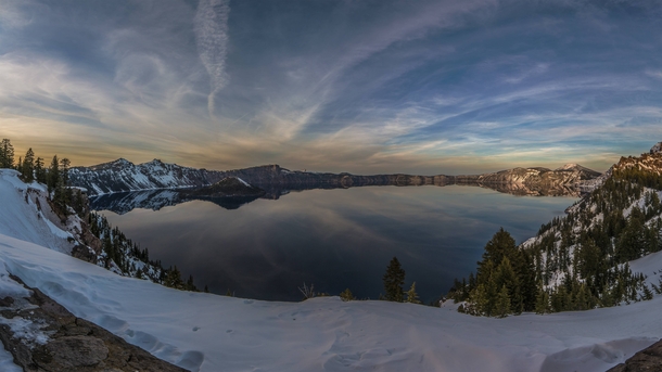 Crater Lake OR - Winter Sunset 