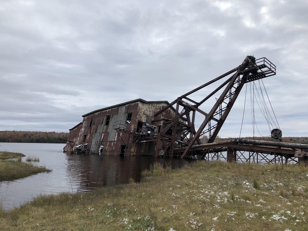 Creepy abandoned dredge near Houghton Michigan