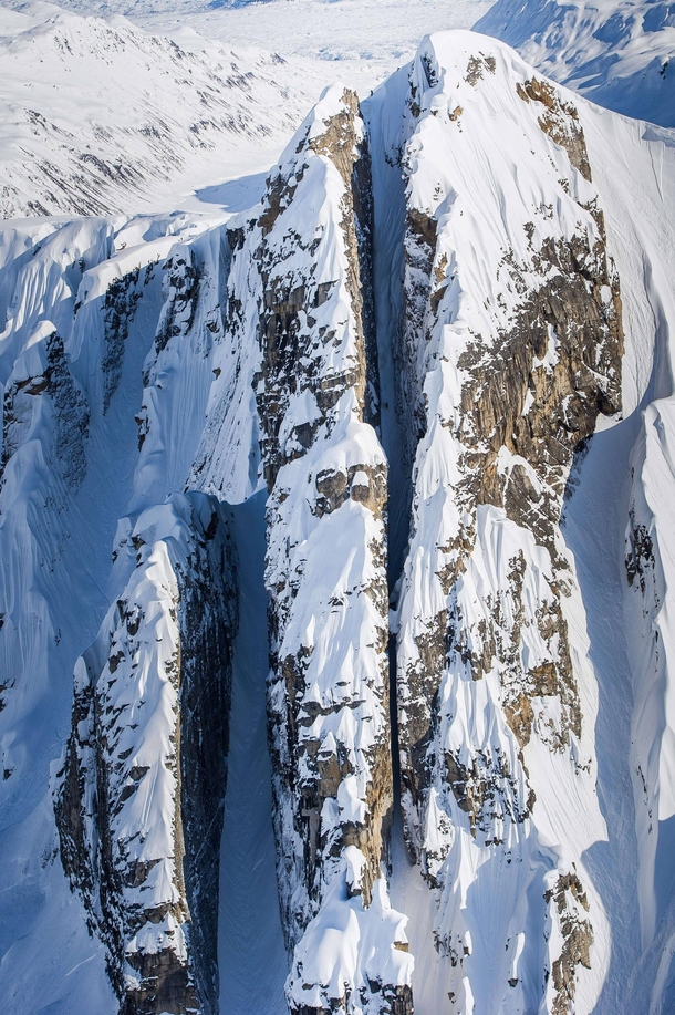 Crevice in the Tordrillo Mountain Range Alaska US 