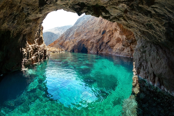 Crisp Shot of Transparent Emerald Waters in Myconos Greece   x 