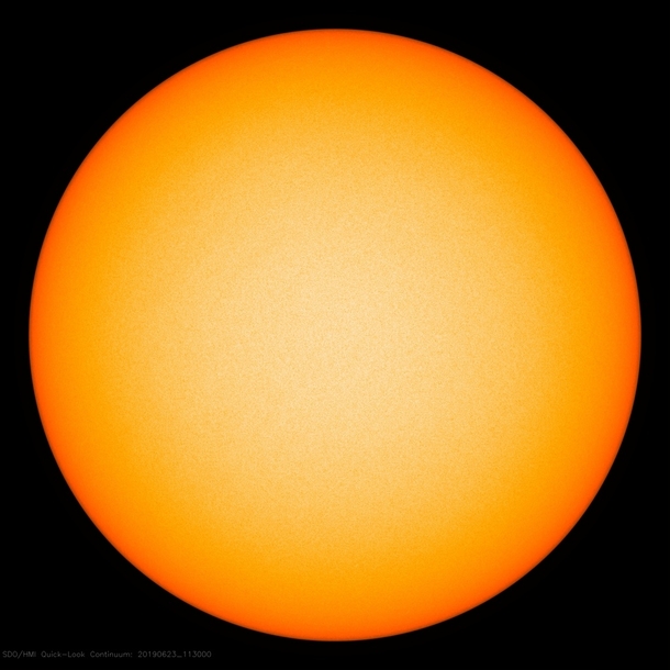 Currently our Sun is going through the Solar Minimum a pointphase in its -year long solar cycle when the surface activities slow down to a minimum and as a result no sunspots or solar flares pop up on its surface This gives it the appearance of a giant sm