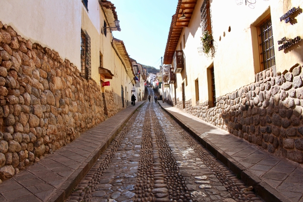 Cusco Peru once the capital of the Inca Empire Most of the streets are this awesome 