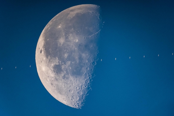 Daytime Lunar Transit of The ISS 