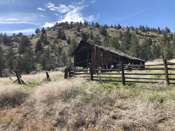 Dead barn and abandoned corral Eastern Oregon