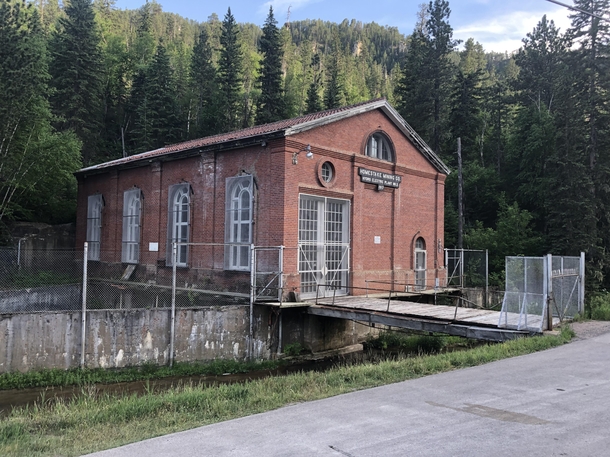 Defunct hydroelectric plant along a river in the Black Hills South Dakota