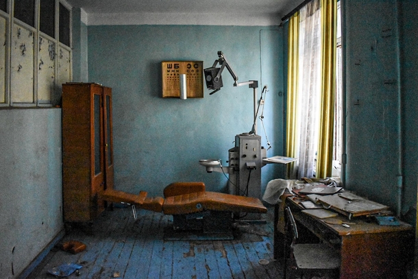 Dentists office in Old Soviet school 
