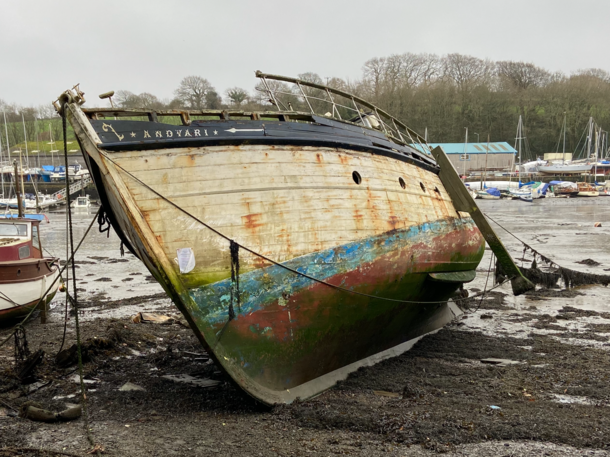 Deserted boat in Penryn with a parking ticket too 