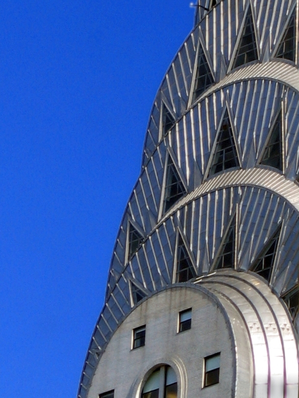 Detail of the ornamentation on the upper tower of the Chrysler Building New York City 