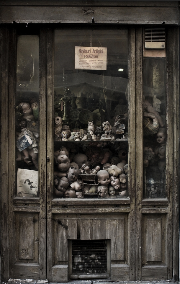 Disused and broken doll parts at the Doll Repair Hospital in Rome Italy Photo by Federica Campanelli 
