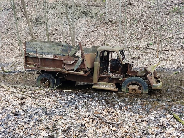 Dodge Pilothouse Dump Truck Stuck in the Mud 