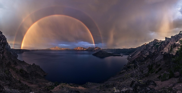 Double Rainbow at Crater Lake National Park Southern Oregon   x 