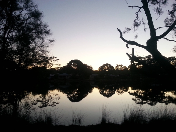 Dusk time reflections at Lake Tabourie Australia 