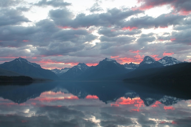 Early morning at Lake McDonald Glacier National Park Montana USA 
