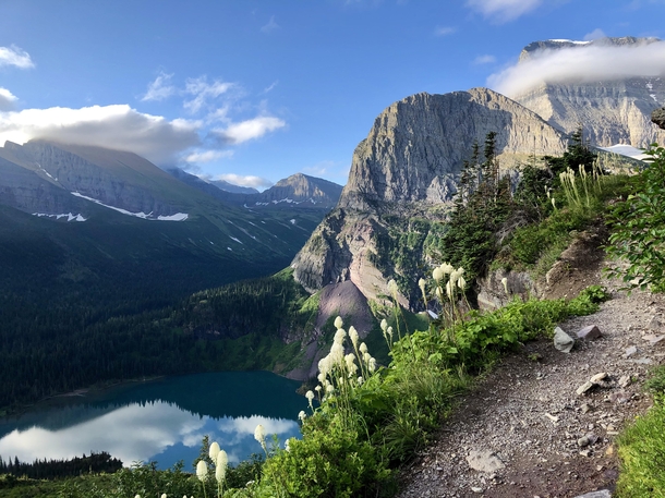 Early morning over Grinnell Lake in Glacier National Park Montana USA OC x