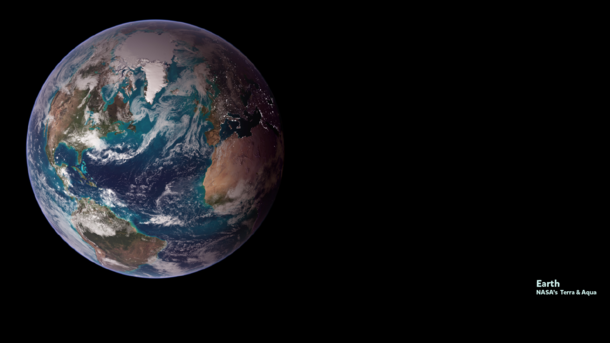 Earth Zoom Background with an updated blue marble using images captured by NASA satellites