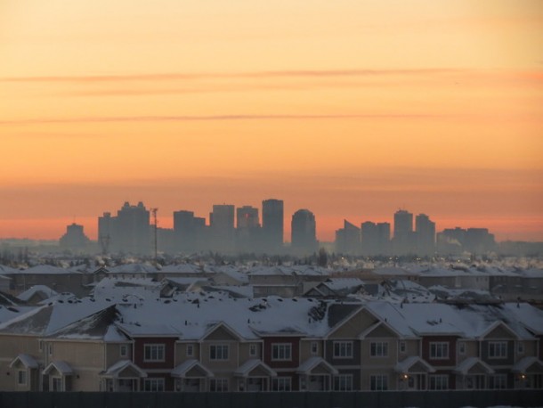 Edmonton Alberta cityscape this morning 