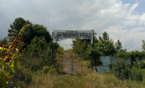 Entrance to Abandoned Metrolina Speedway Outside Charlotte NC 
