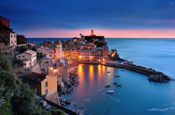 Evening in Vernazza Italy  Photographed by Yannick Lefevre