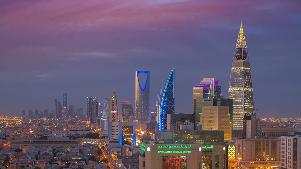 Evening view of Riyadh Saudi Arabia