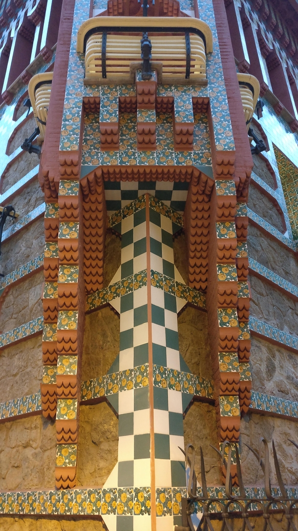 Exterior detail of the Vicens house designed by Gaudi 