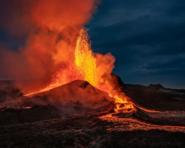 Fagradalsfjall volcano eruption in Iceland  IG AndersYoungPhotography