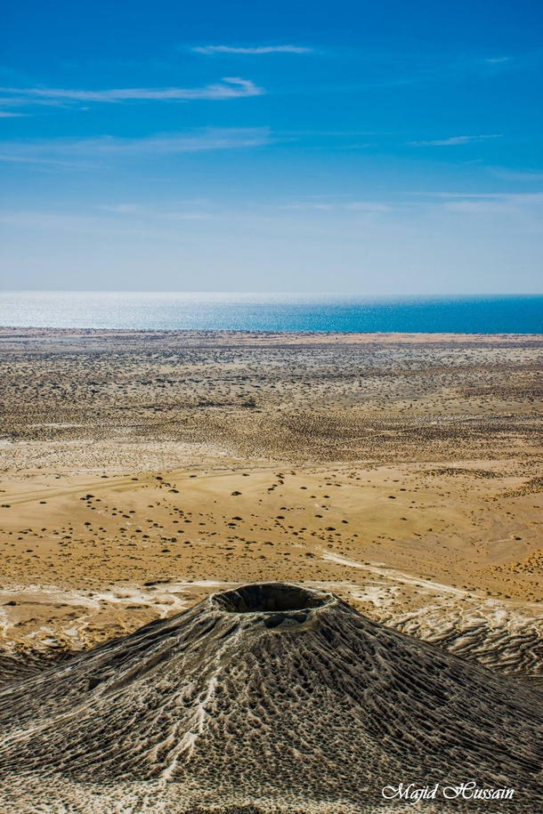 Fascinating View Of a Mud Volcano With Arabian Sea In The Background  Balochista Pakistan  By Majid Hussain 
