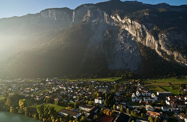 Felsberg Switzerland - Underneath a rockfall 
