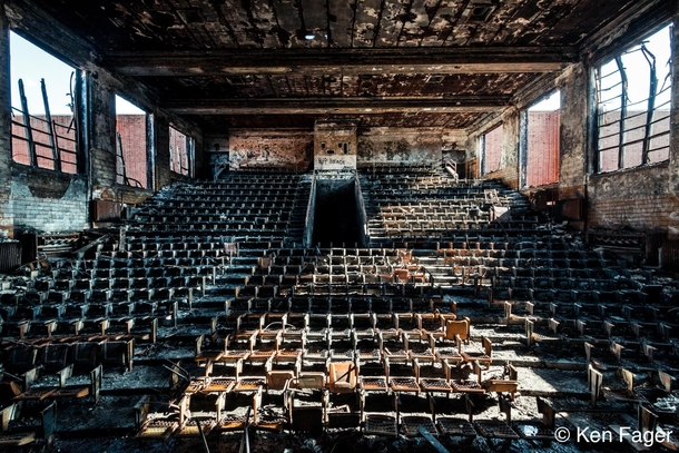 Fire completely destroyed a beloved abandoned auditorium 