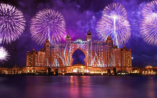 Fireworks over Atlantis The Palm Hotel Dubai