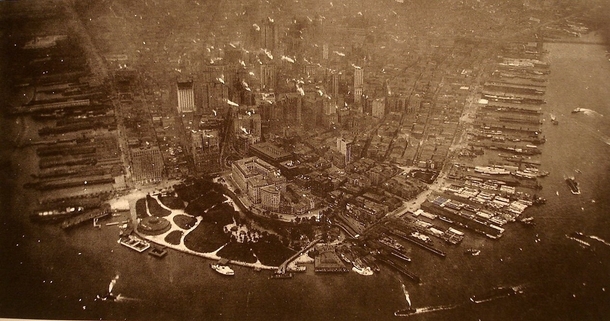 First aerial photograph taken of Lower Manhattan in  