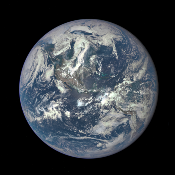 First image from the Deep Space Climate Observatory Satellite DSCOVR  million miles from Earth at Lagrange point  - NASA 