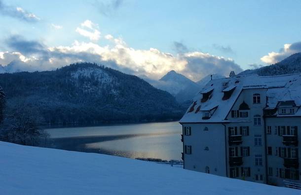 First snow in Bavaria Schwangau Germany 