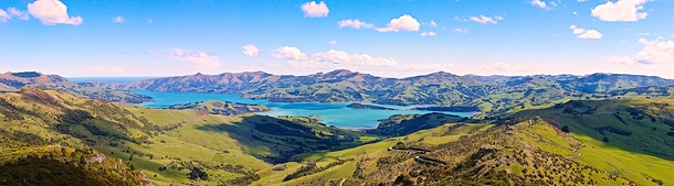 First stitched panorama attempt Banks Peninsula New Zealand 