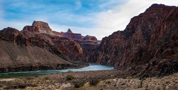 First time using a DSLR or post processing software so be gentle The fact that the bottom of the Grand Canyon still looks this good is a testament to its beauty Shot Jan  Grand Canyon AZ OC x