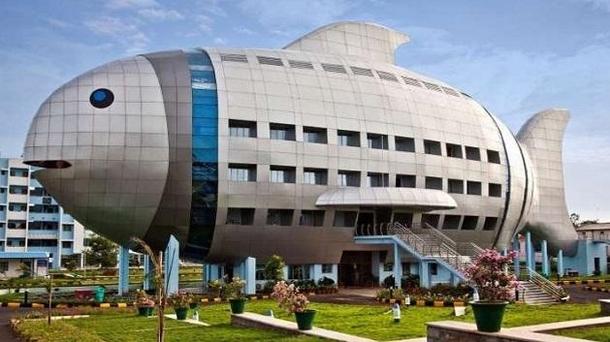 Fish Building - Hyderabad India Just realized its the National Fisheries Development Board so it all makes sense Laughing at it for years now