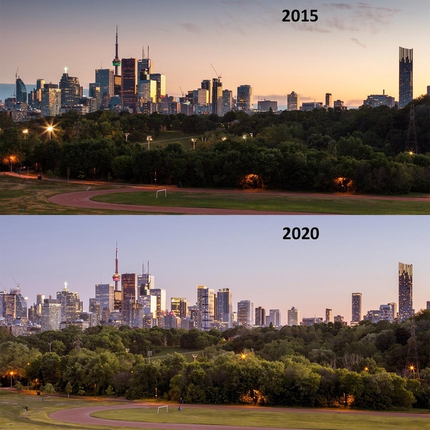 Five years of Toronto skyline growth