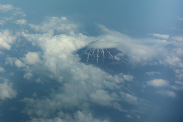Flying over Mt Fuji 