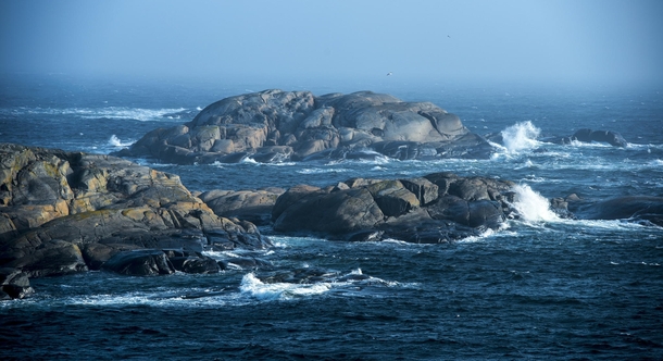 Fog And Waves At Verdens Ende close to Tjme city Norway by Lillian Molstad Andresen 