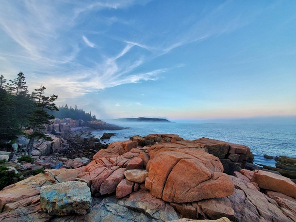 Fog started rolling in on the shores of Acadia Ntl Park Maine 