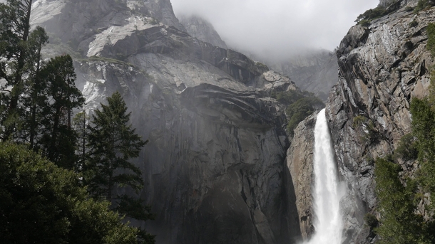 Foggy Yosemite Falls CA 
