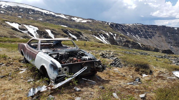 Found this long abandoned Oldsmobile at the top of a mountain near Keno City Yukon