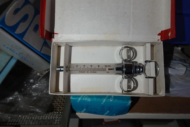 Found Vintage Syringe in Box - s Hospital - Shanghai